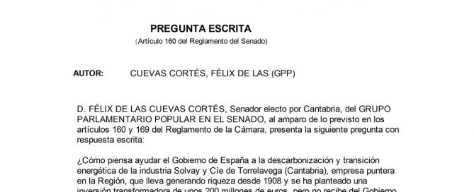 EL GOBIERNO TIENE QUE APOYAR A SOLVAY CON CLARIDAD