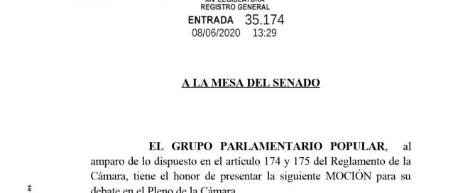 Moción sobre Automoción presentada por el Grupo Popular