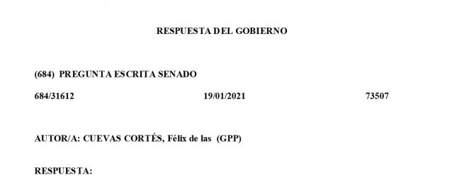 Respuesta del Gobierno sobre el relevo generacional en el sector rural.